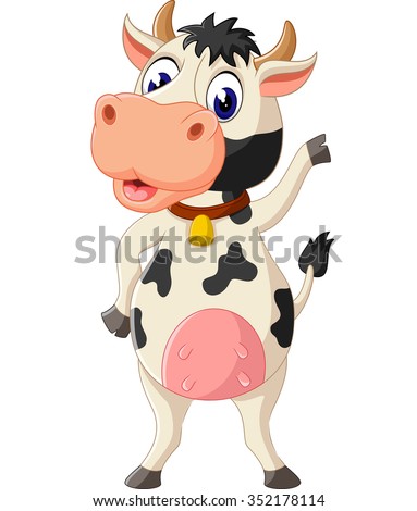 Cute Cow Cartoon Stock Vector 352178114 : Shutterstock