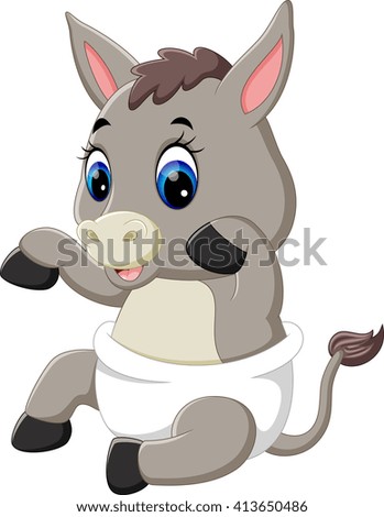 Cute Baby Donkey Cartoon Ez Canvas