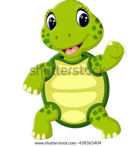 Cute Cartoon Turtle Stock Vector Illustration 438365404 : Shutterstock