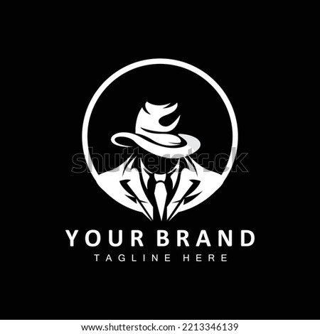 Mafia Logo Design, Tuxedo Suit Icon, Vector Businessman, Logo Detective, Brand Label