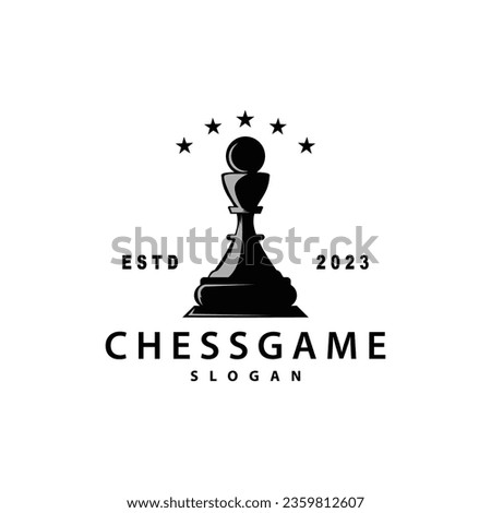 Chess Game Logo Simple Chess Piece Design Minimalist Silhouette Illustration