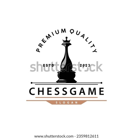 Chess Game Logo Simple Chess Piece Design Minimalist Silhouette Illustration