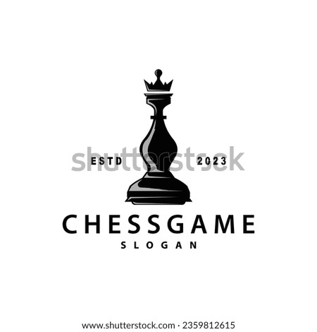 Chess Game Logo Simple Chess Piece Design Minimalist Silhouette Illustration