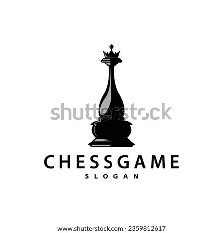 Chess Game Logo Simple Chess Piece Design Minimalist Silhouette Illustration