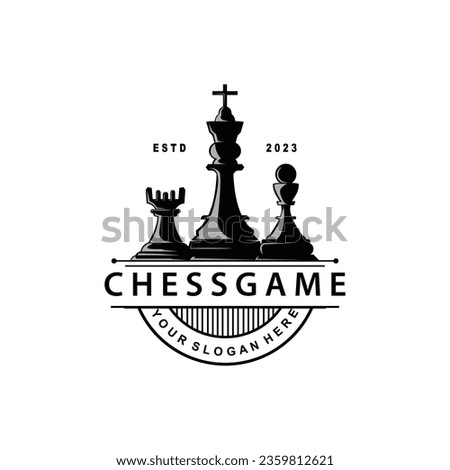 Chess Game Logo Simple Chess Piece Design Minimalist Silhouette Illustration