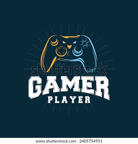 Game Console Logo, Gamer Design Gamepad Illustration Symbol Template