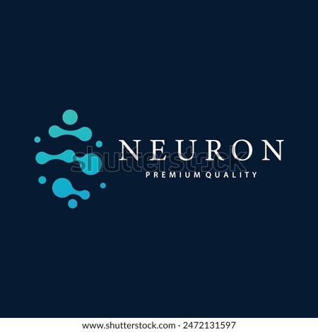 Neuron Logo, Neuron Nerve or Seaweed Vector Abstract Molecule Design, Template Illustration