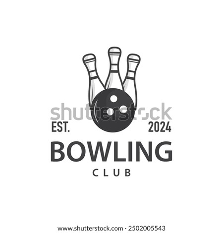 Bowling Sports Club Logo, Bowling Ball And Pin Design Vector Tournament Templet Illustration