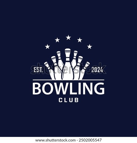 Bowling Sports Club Logo, Bowling Ball And Pin Design Vector Tournament Templet Illustration