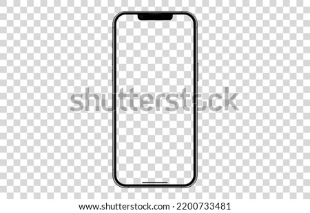 smartphone mockup white screen. mobile phone vector Isolated on White Background. Phone 13 device UI UX   Vector illustration