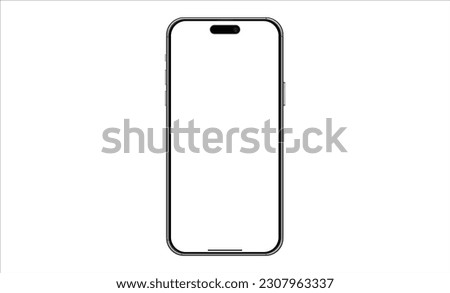 Mockup smart phone 15 new generation and screen Transparent and Clipping Path isolated screen template for Infographic Business web site design app