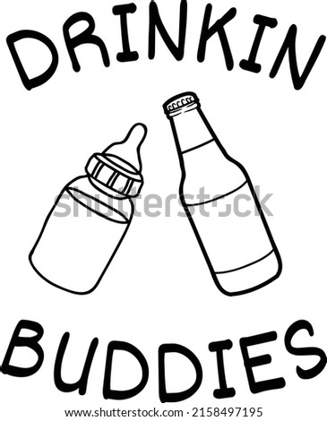 Drinking buddies, Beer Svg Design, Vector File, Milk svg design