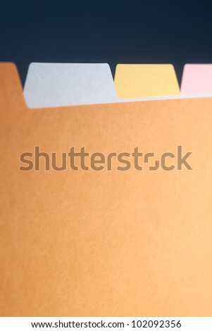 close up of the Manila card folder