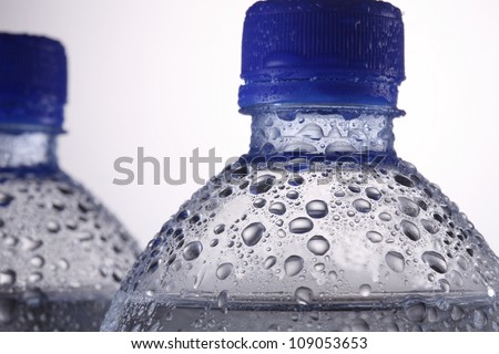 close up of the mineral water bottles