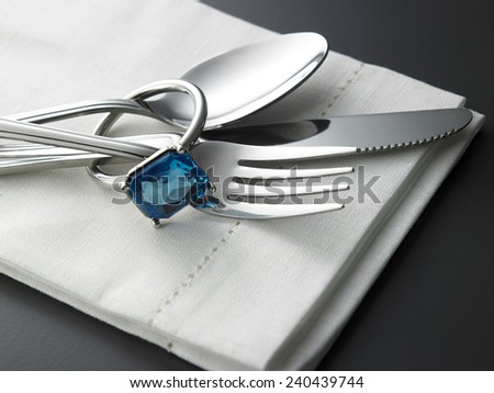 ring type of napkin for the table setting