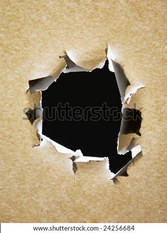 bullet hole on the paper