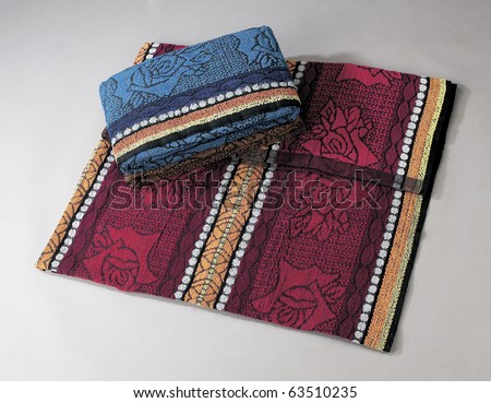 Soft warm blanket tartan wool blanket isolated on plain background