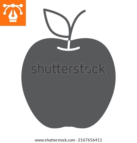 Apple solid icon, glyph style icon for web site or mobile app, fruit and diet, apple vector icon, simple vector illustration, vector graphics with editable strokes.