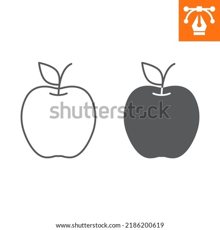 Apple line and solid icon, outline style icon for web site or mobile app, fruit and diet, apple vector icon, simple vector illustration, vector graphics with editable strokes.