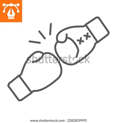 Boxing gloves line icon, outline style icon for web site or mobile app, fitness and gym, protection equipment vector illustration, vector graphics with editable strokes.