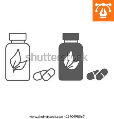 Supplements line and solid icon, outline style icon for web site or mobile app, nutrition and tablet, vitamin vector illustration, vector graphics with editable strokes.