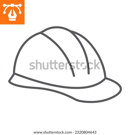 Helmet line icon, outline style icon for web site or mobile app, construction and building, hardhat vector icon, simple vector illustration, vector graphics with editable strokes.