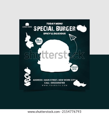 Burger template flyer design and banner ads 