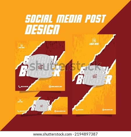 social media post template or Instagram post poster special food menu banner ads design