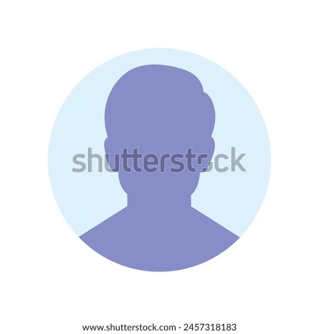 Vector flat illustration in purple-blue gradations. Avatar, user profile, person icon, profile picture. Suitable for social media profiles, icons, screensavers and as a template.