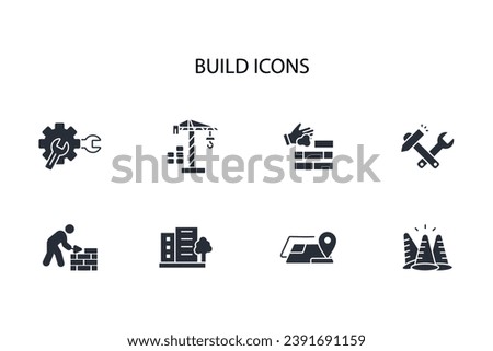 Build and construction icon set.vector.Editable stroke.linear style sign for use web design,logo.Symbol illustration.