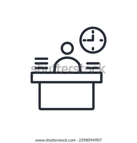 overtime icon. vector.Editable stroke.linear style sign for use web design,logo.Symbol illustration.