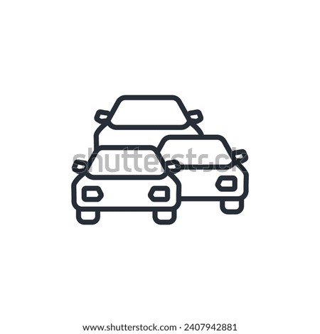 traffic jam icon. vector.Editable stroke.linear style sign for use web design,logo.Symbol illustration.