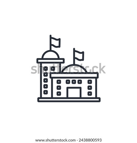 government icon. vector.Editable stroke.linear style sign for use web design,logo.Symbol illustration.