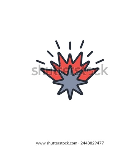 explosion icon. vector.Editable stroke.linear style sign for use web design,logo.Symbol illustration.