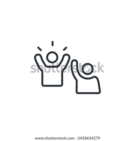 supportive people icon. vector.Editable stroke.linear style sign for use web design,logo.Symbol illustration.