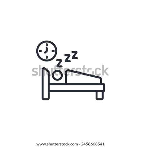 Getting Enough Sleep icon. vector.Editable stroke.linear style sign for use web design,logo.Symbol illustration.