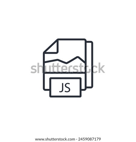 javascript icon. vector.Editable stroke.linear style sign for use web design,logo.Symbol illustration.