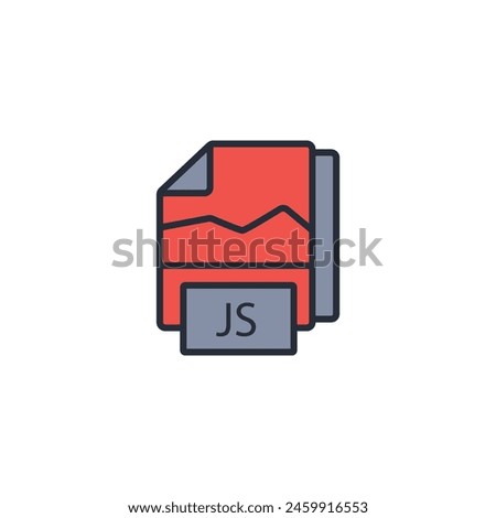javascript icon. vector.Editable stroke.linear style sign for use web design,logo.Symbol illustration.