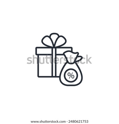 Gift tax icon. vector.Editable stroke.linear style sign for use web design,logo.Symbol illustration.