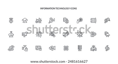 Information Technology icon set.vector.Editable stroke.linear style sign for use web design,logo.Symbol illustration.