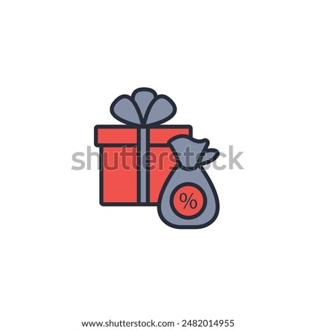 Gift tax icon. vector.Editable stroke.linear style sign for use web design,logo.Symbol illustration.