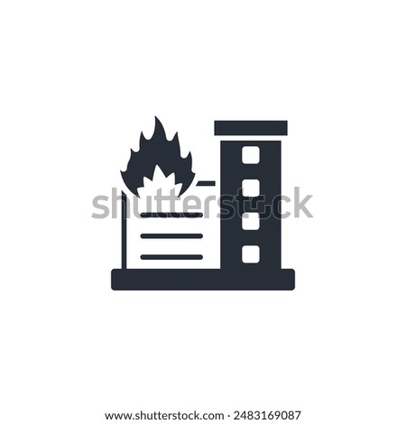 buildings fire icon. vector.Editable stroke.linear style sign for use web design,logo.Symbol illustration.