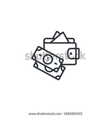 wallet icon. vector.Editable stroke.linear style sign for use web design,logo.Symbol illustration.