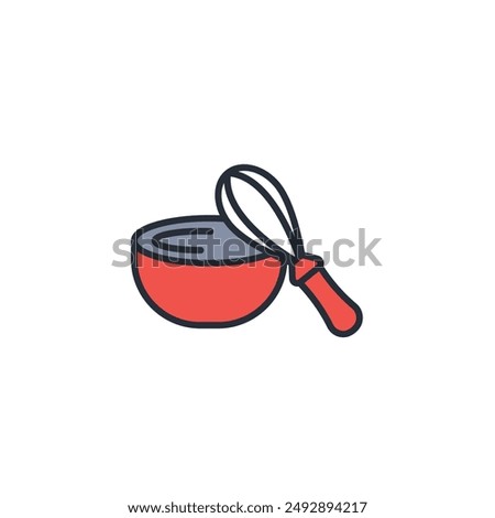 mixing bowl icon. vector.Editable stroke.linear style sign for use web design,logo.Symbol illustration.
