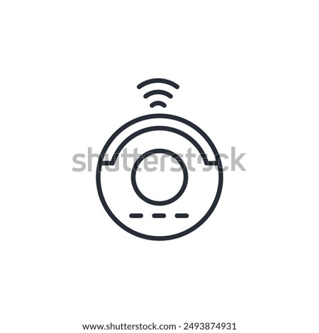 Robot vacuum icon. vector.Editable stroke.linear style sign for use web design,logo.Symbol illustration.