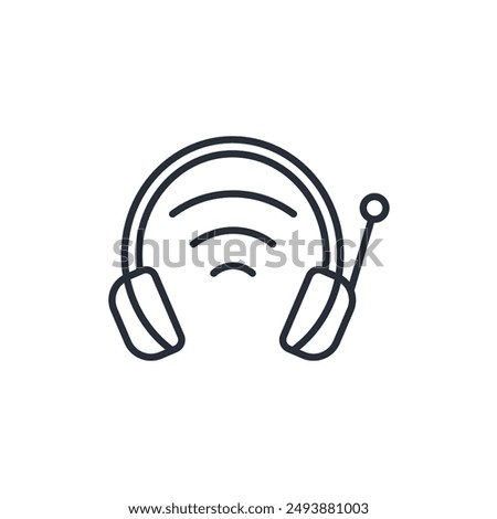 Headphones icon. vector.Editable stroke.linear style sign for use web design,logo.Symbol illustration.