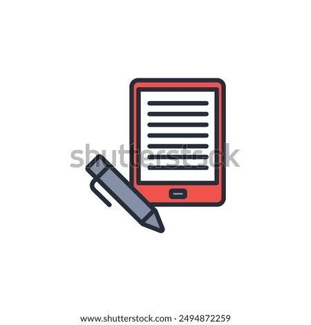 e reader icon. vector.Editable stroke.linear style sign for use web design,logo.Symbol illustration.