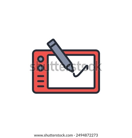 graphic tablet icon. vector.Editable stroke.linear style sign for use web design,logo.Symbol illustration.