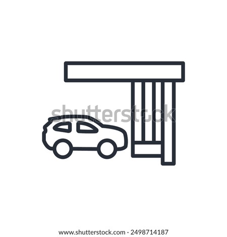 garage icon. vector.Editable stroke.linear style sign for use web design,logo.Symbol illustration.