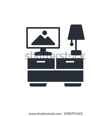 tv dresser icon. vector.Editable stroke.linear style sign for use web design,logo.Symbol illustration.